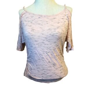 Body Central Pink Short Sleeve Cold Shoulder Top S